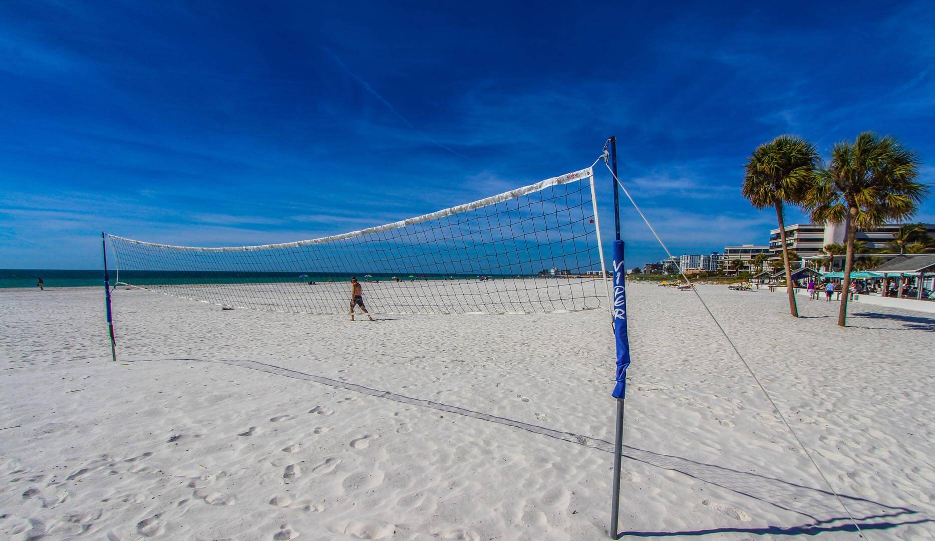 Volleyball courts on the beach at VRI's Mariner Beach Club in St. Pete Beach, Florida.